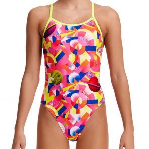 Funkita Girls Single Strap Swim One Piece FS16G Pink Pluto