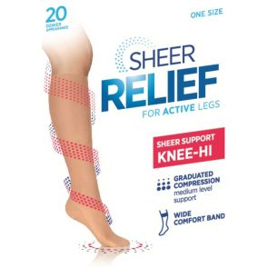Sheer Relief Support Knee Hi H33085 Assorted 2