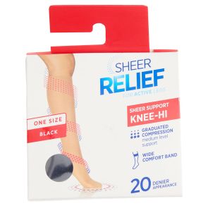 Sheer Relief Support Knee Hi H3385O Black