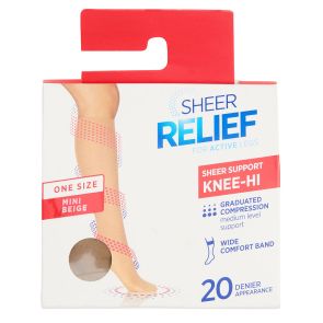 Sheer Relief Support Knee Hi H3385O Mini Beige