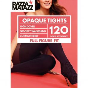 Razzamatazz Curvaceous 120D Perfectly Matte Opaque Tights No-Dig Waist H80028 Black