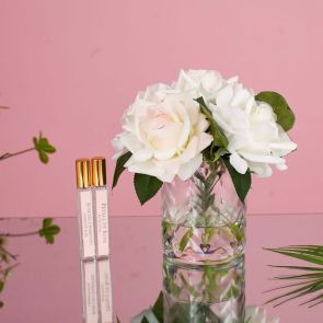 Cote Noire Herringbone Flower Clear HCF07 Blush and White Roses