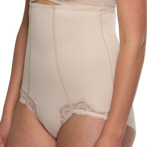 Hush Hush by Slimform Whisper Allover Lace High Control Waist Control Pant HH007 Nude