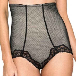 Hush Hush by Slimform Whisper Allover Lace High Control Waist Control Pant Black/Nude HH007