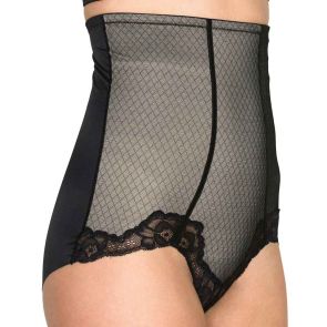 Hush Hush by Slimform Whisper Allover Lace High Control Waist Control Pant Black/Nude HH007