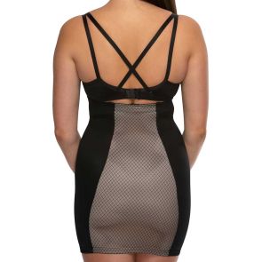 Hush Hush by Slimform Whisper High Waist Slip with Hidden Thong HH053 Black/Nude