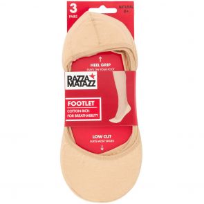 Razzamatazz Footlet 3-Pack HXU63G Natural