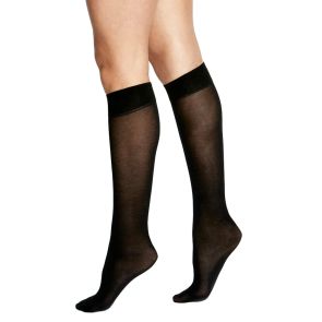 Levante Below The Knee Ultra Fine Cotton Knee High LEFICOSO Nero