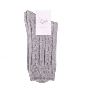 Levante Nina Cable Crew Sock LEVNCR Grey Marle