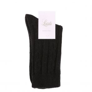 Levante Nina Cable Crew Sock LEVNCR Nero