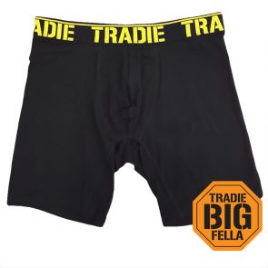 Tradie Big Fella Long Leg Boxer Briefs MJ1955SK Black