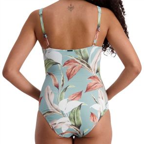 Moontide Botanica Underwire Tie Front Swim One Piece M4903BT Aqua