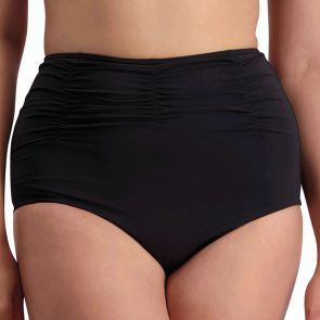 Moontide Contours High Waist Gathered Swim Pant M7240CN Solid Black