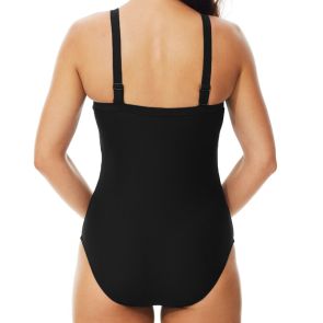 Moontide Contours Underwire Cross Front Suit Black M4458CN