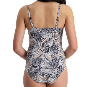 Moontide Hawaiian Totem Overlap Front Swimsuit M4959HT Dijon