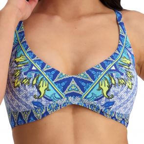 Moontide Bohemian Aesthetic Underwire Swim Top M8143BA Blue