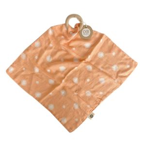 OB Designs Muslin Security Blanket Peach Daisy Print