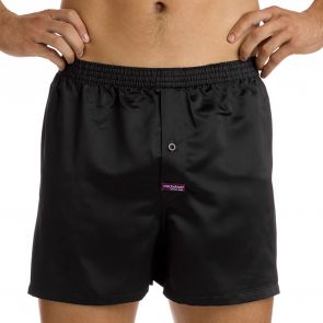 Mitch Dowd Boxers Plain Satin Boxer Black N188