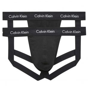 Calvin Klein Cotton Stretch 2-Pack Jock Straps NB1354 Black