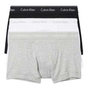 Calvin Klein Cotton Classics 3 Pack Trunks NB4002 Black/White/Heather Grey