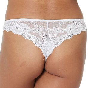 Pleasure State My Fit Lace Thong P37-4053F White