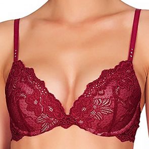 Pleasure State My Fit Lace Push Up Plunge Bra - Black - Curvy