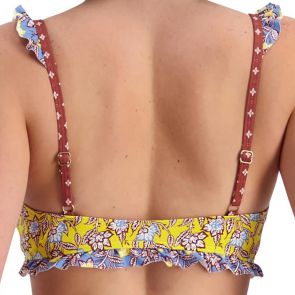 FINAL SALE Piha Makana Ruffle Swim Top P1819MK Multi