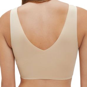 Calvin Klein Invisibles Comfort Lightly Lined V Neck Bralette BQF4708 Bare