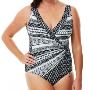 Quayside Sumba Drawstring Swim Suit Q71440SB Black/White
