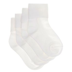 Bonds Kids School Turnover Top Socks 4-Pack R5134O White