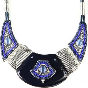 Sistaco Majestic Royal Blue Bead & Silver Necklace 927 E02.EY Blue