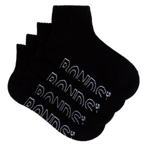 Bonds Kids Logo Light Quarter Crew 4 Pack RXUT4N Black