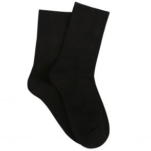 Ambra Bamboo Blend Crew Sock 2-Pack Black