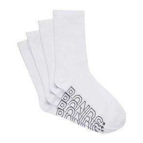 Bonds Mens Logo Lightweight Crew 4-Pack SXMY4N White