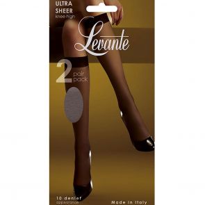 Levante Ultra Sheer Knee High 2Pack ULTSKH Fumo