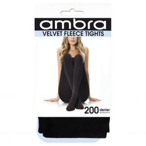 Ambra Velvet Fleece Tight 200 Denier Black