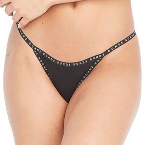 Bonds Women's Black Thongs & G-Strings - Organics Ribbed Gee