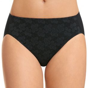 Jockey No Ride Up Lace Hi-Cut Brief WWLN Black