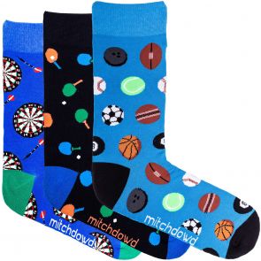 Mitch Dowd Men's Sport Balls Socks Gift Box 3-Pack XM11P3 Multi