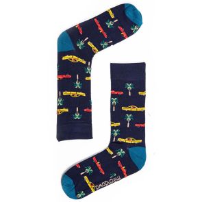 Men's Cruzin' Bamboo Crew Socks XMDM1422 Navy