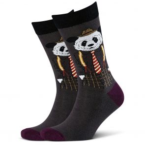 Mitch Dowd Dapper Panda Jacquard Crew Socks XMDM732 Multi