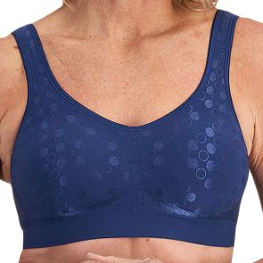Playtex Comfort Revolution Dot Wirefree Bra P348D / Y1119H Navy
