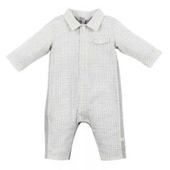 Bebe by Minihaha Archie Long Sleeve Button Romper Blue Multi YW16-425