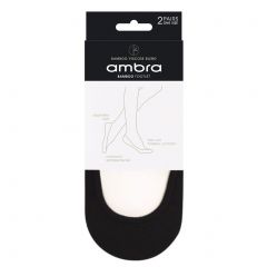 Ambra Bamboo Ecostyle Footlets 2-Pack Black