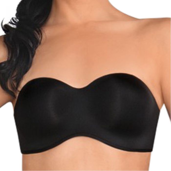 Amoena Barbara Black Strapless Underwire Bra Black 1077 - Zodee