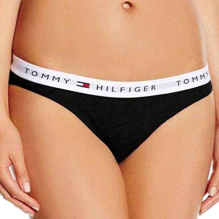 Tommy Hilfiger Cotton Thong 1387906069 Black Womens Underwear