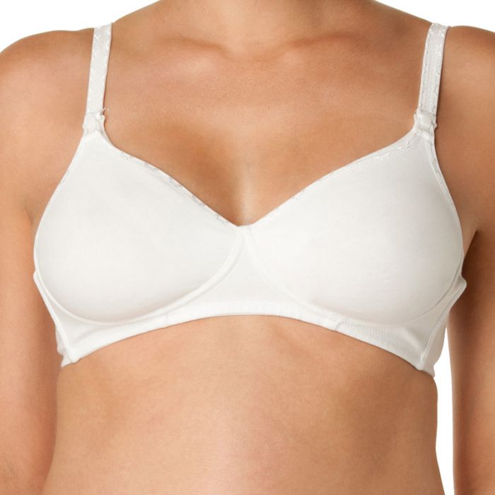 Q-T Intimates Cotton Wirefree Nursing Bra White 381