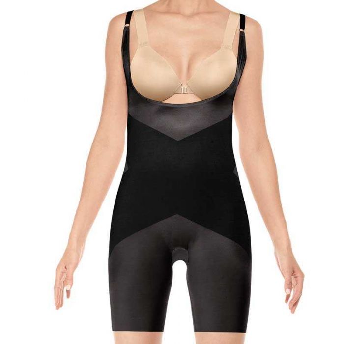 Spanx Skinny Britches Open Bust Mid Thigh Body Shaper [Black-SP1909]