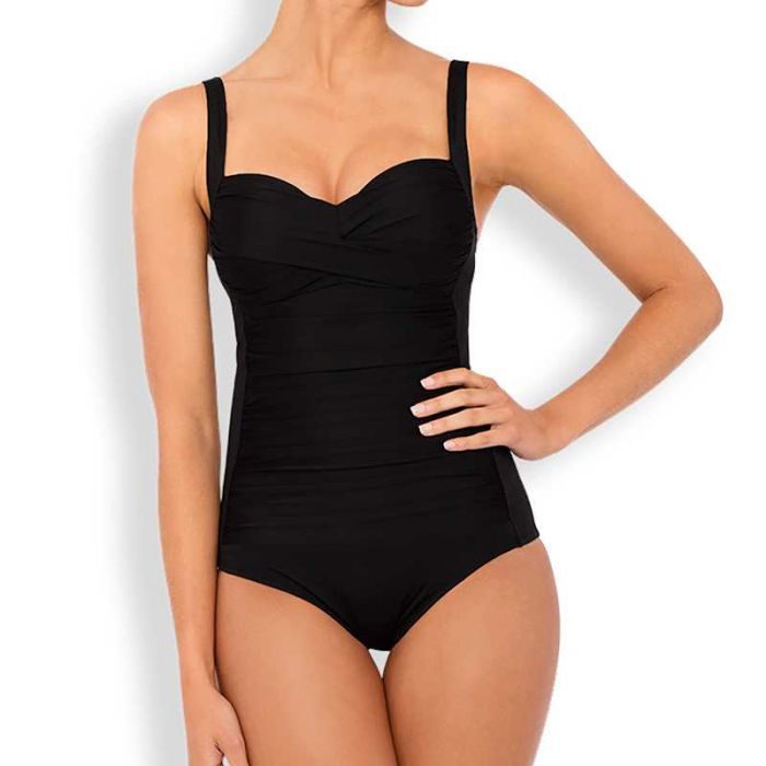 Nancy Ganz Swimwear Chic Goddess One Piece Swimsuit Black W4141