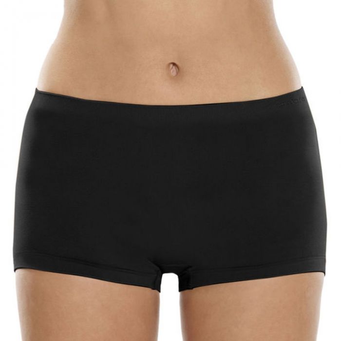 Ambra Seamless Singles Boyleg Brief AMSSBOY Black Womens Underwear